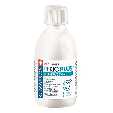 Купить Curaprox Perio Plus Regenerate 200 мл ополаскиватель для полости рта с хлоргексидином и гиалуроновой кислотой