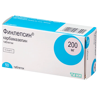 Купить Финлепсин 200 мг 50 шт таблетки