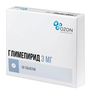 Купить Глимепирид 3 мг 30 шт таблетки