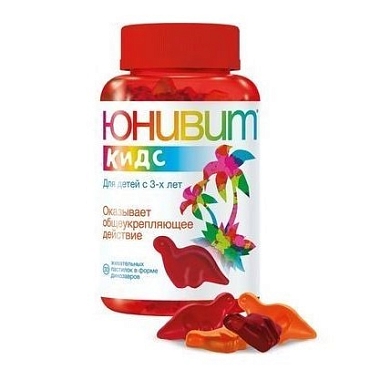 Купить Юнивит Кидс 30 шт пастилки жевательные динозавр