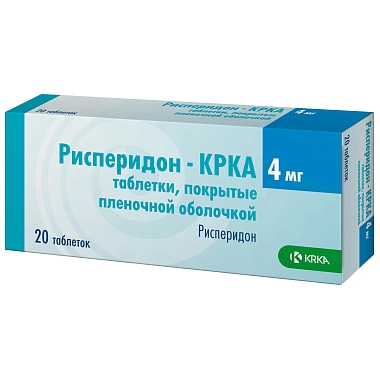 Купить Рисперидон-КРКА 4 мг 20 шт таблетки покрытые пленочной оболочкой