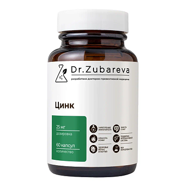 Купить Доктор Зубарева Цинк Хелат 25 мг 60 шт капсулы