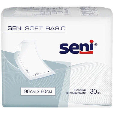 Купить Seni Soft Basic 30 шт пеленки 60 см х 90 см 2 капли