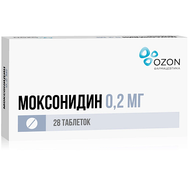 Купить Моксонидин 200 мкг 28 шт таблетки покрытые пленочной оболочкой