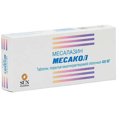 Купить Месакол 400 мг 50 шт таблетки кишечнорастворимые покрытые пленочной оболочкой