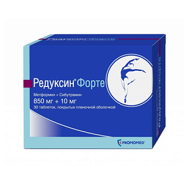 Купить Редуксин Форте 850 мг + 10 мг 30 шт таблетки покрытые пленочной оболочкой