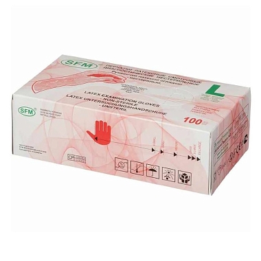 Купить SFM 100 шт (50 пар) перчатки латексные смотровые нестерильные неопудренные текстурированные размер L