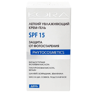 Купить Kora SPF 15 50 мл крем-гель легкий увлажняющий