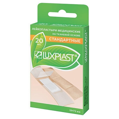 Купить Пластырь Luxplast 19ммX72мм №20 полимерн осн стандарт