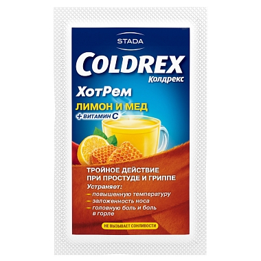 Купить Колдрекс Хотрем 5 шт порошок для приготовления раствора для приема внутрь мед-лимон пакет