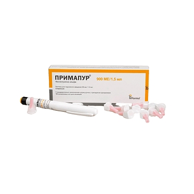 Купить Примапур 66 мкг/1,5 мл 1 шт раствор для подкожного введения шприц-ручка в комплекте с иглами одноразовыми 10 шт