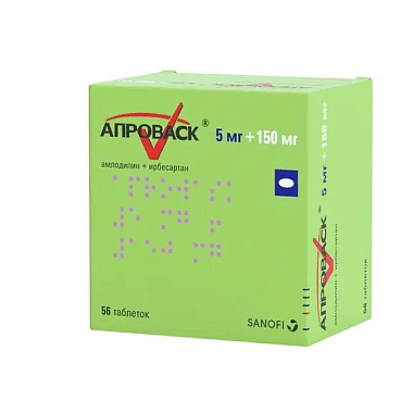 Купить Апроваск 5 мг + 150 мг 56 шт таблетки покрытые пленочной оболочкой