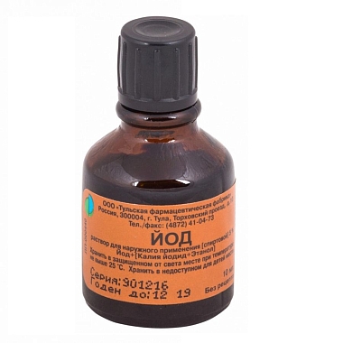 Купить Йод 5 % 10 мл раствор для наружного применения спиртовой + лопатка
