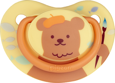 Купить Pigeon FunFriends пустышка мишка силиконовая 3+ месяцев размер M