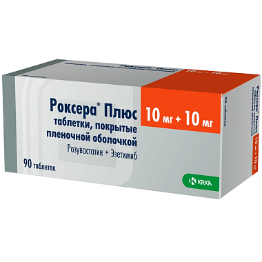 Купить Роксера Плюс 10 мг + 10 мг 90 шт таблетки покрытые пленочной оболочкой
