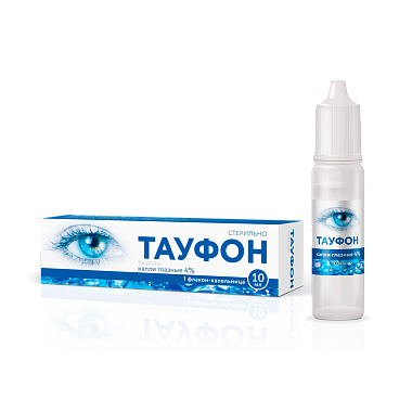 Купить Тауфон 4% 10 мл капли глазные