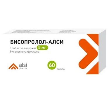 Купить Бисопролол-Алси 5 мг 60 шт таблетки