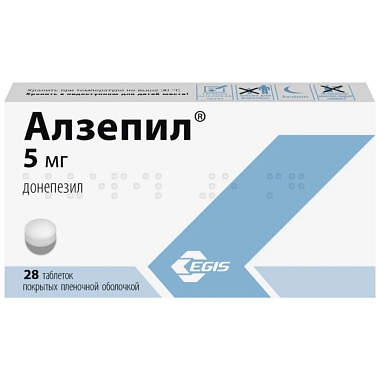 Купить Алзепил 5 мг 28 шт таблетки покрытые оболочкой
