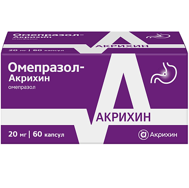 Купить Омепразол-Акрихин 20 мг 60 шт капсулы кишечнорастворимые