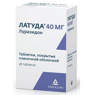 Купить Латуда 40 мг 28 шт таблетки покрытые пленочной оболочкой