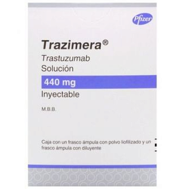 Купить Тразимера 440 мг 1 шт лиофилизат для приготовления концентрата для приготовления раствора для инфузий + растворитель