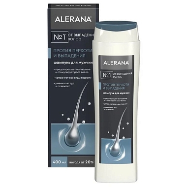 Купить Alerana 400 мл шампунь для мужчин 2в1 против перхоти