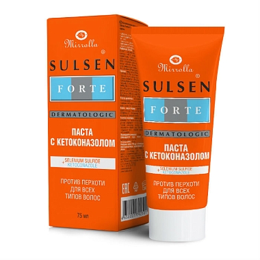 Купить Mirrolla Сульсен Форте 2 % 75 мл паста для волос против перхоти с кетоконазолом