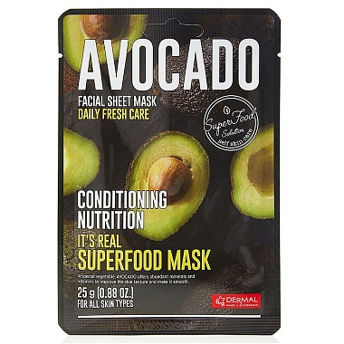 Купить Dermal маска для лица тканевая экстракт авокадо