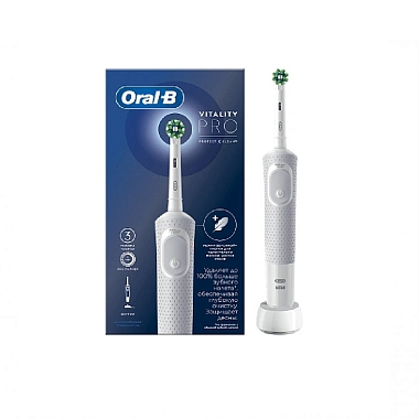 Купить Oral-B Vitality Pro D103.413.3 зубная щетка электрическая тип 3708 цвет белый + зарядное устройство