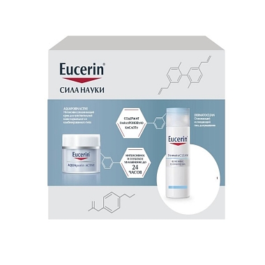 Купить Eucerin набор DermatoCLEAN оч гель 200мл + Aquaporin крем увл д/чувст и норм кожи