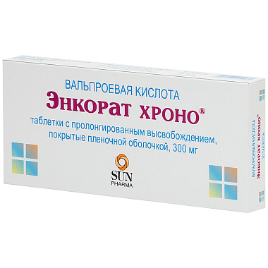 Купить Энкорат Хроно 300 мг 30 шт таблетки с пролонгированным высвобождением покрытые пленочной оболочкой