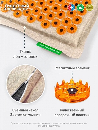 Купить Тибетский 41 см x 60 см аппликатор магнитный на мягкой подложке желтый