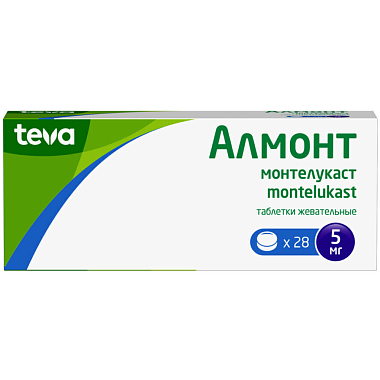 Купить Алмонт 5 мг 28 шт таблетки жевательные