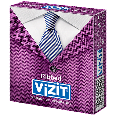 Купить Vizit Ribbed 3 шт презервативы ребристые