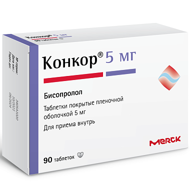 Купить Конкор 5 мг 90 шт таблетки покрытые пленочной оболочкой