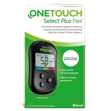 Купить OneTouch Select Plus Flex глюкометр система контроля уровня глюкозы в крови портативная + ручка для прокалывания + ланцеты