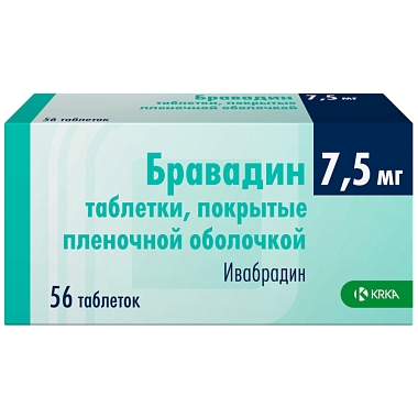 Купить Бравадин 7,5 мг 56 шт таблетки покрытые пленочной оболочкой