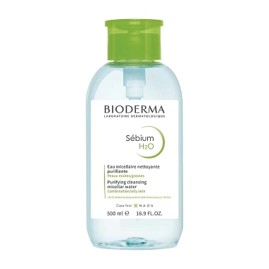 Купить Bioderma Sebium H2O 500 мл вода мицеллярная очищающая флакон-помпа