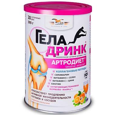Купить Геладринк Артродиет 390 г порошок для внутреннего применения апельсин