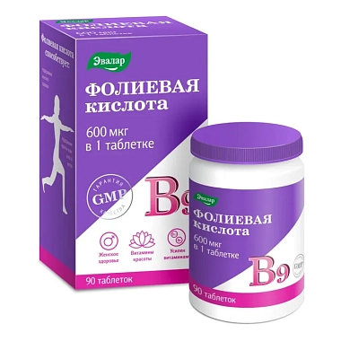 Купить Эвалар Фолиевая кислота с витаминами В12 и В6 90 шт таблетки