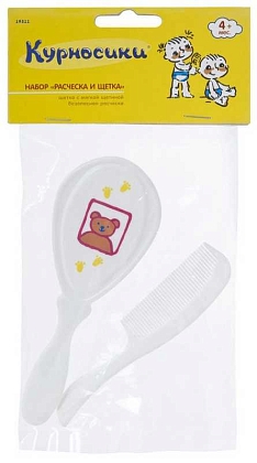 Купить Мир Детства Курносики набор расческа и щетка с 4 месяцев артикул 19511