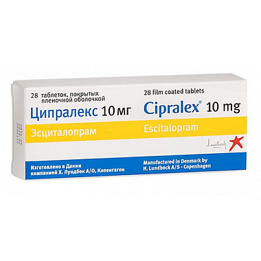 Купить Ципралекс 10 мг 28 шт таблетки покрытые оболочкой