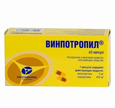 Купить Винпотропил 5 мг + 400 мг 60 шт капсулы
