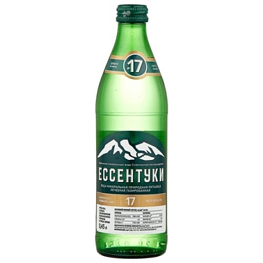 Купить Ессентуки №17 0,5 литра вода лечебно-столовая газированная стекло