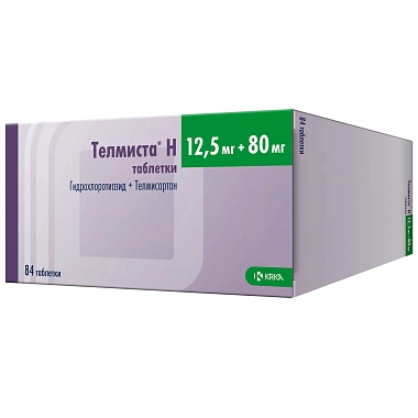 Купить Телмиста Н 12,5 мг + 80 мг 84 шт таблетки