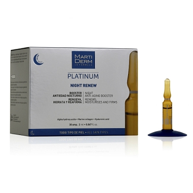 Купить MartiDerm Platinum Night Renew Ampules 2 мл 30 шт ночное восстановление для всех типов кожи ампулы