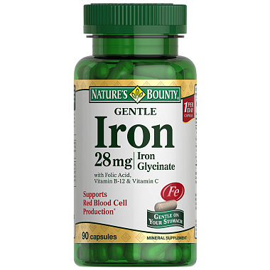 Купить Nature's Bounty Легкодоступное железо 28 мг 90 шт таблетки