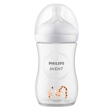 Купить Philips Avent Natural Response 1+ SCY903/66 260 мл бутылочка для кормления медленный поток жираф