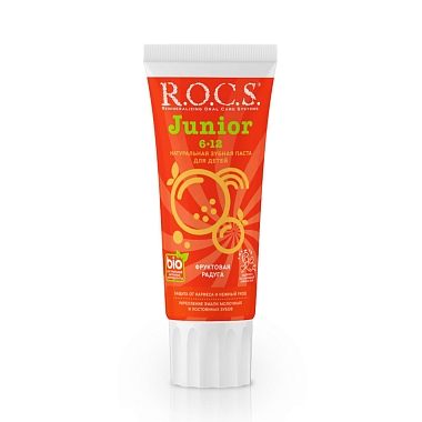 Купить Rocs Junior 74 г паста зубная фруктовая радуга