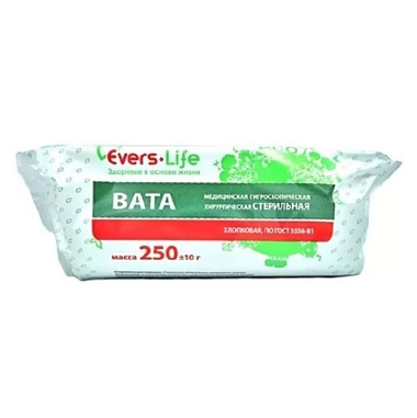 Купить Eversmed 250 г вата хирургическая гигроскопическая стерильная